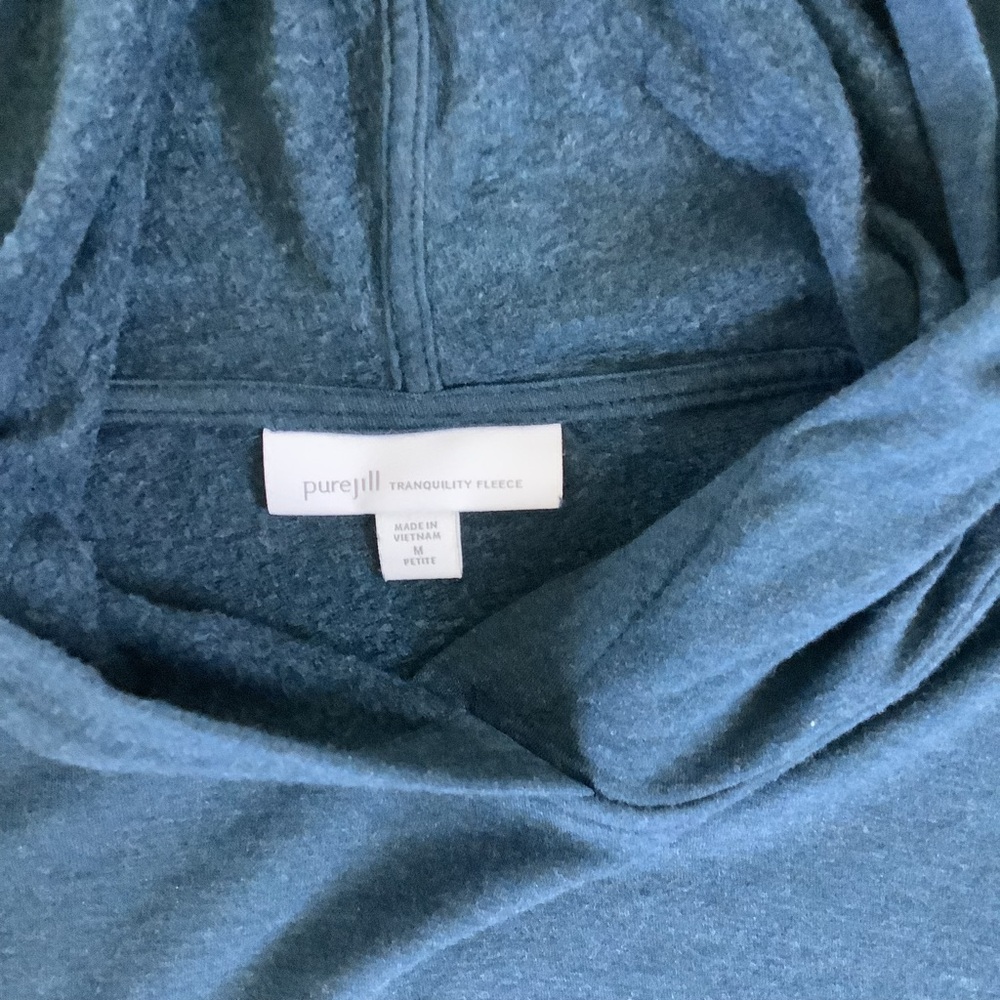 Purejill Tranquility Fleece Dark Heather Blue Hooded Top Sz. MP - Picture 5 of 8